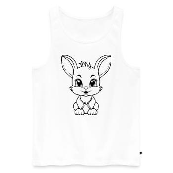 Lapin mignon - Débardeur bio Premium Homme - blanc - Devant - AI Model Male 178 light (178cm)
