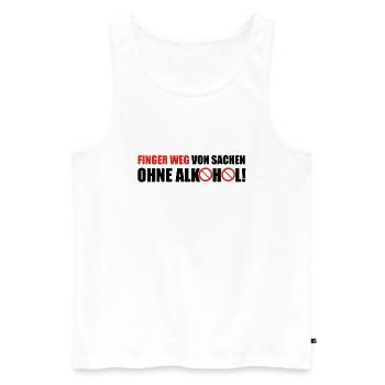 Finger weg von sachen ohne alkohol! - Männer Premium Bio Tank Top - Weiß - Vorne - Michal (187cm)