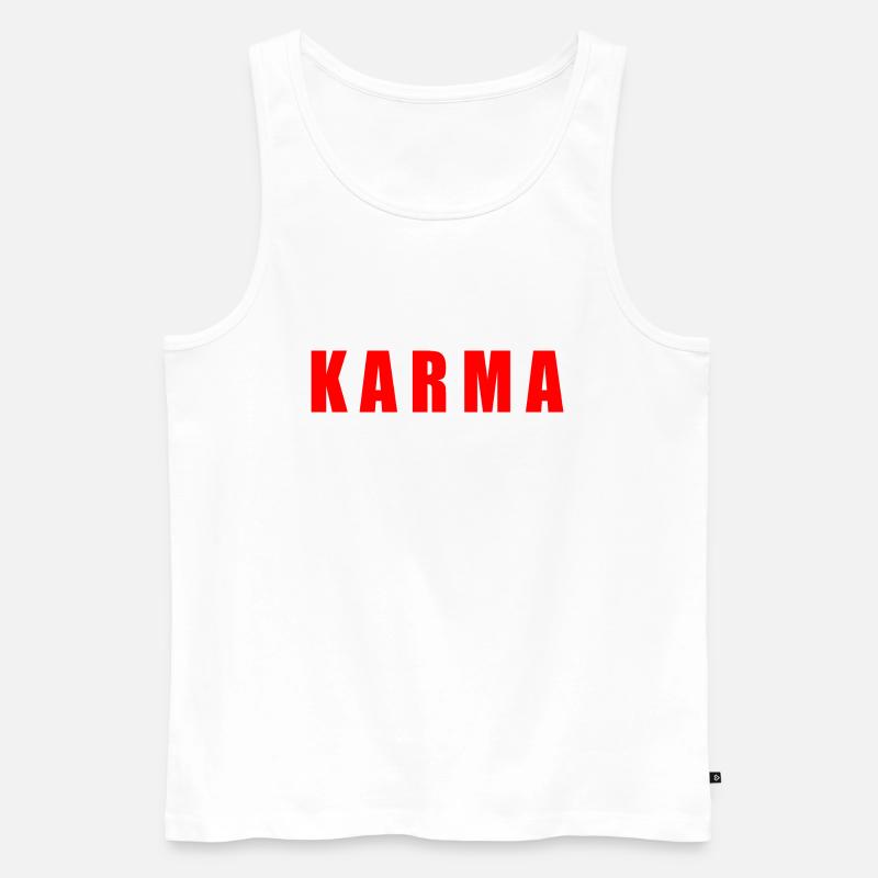 Karma - Männer Premium Bio Tank Top - Weiß