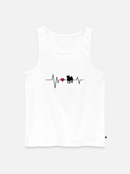 Heartbeat dog pug - Men's Premium Organic Tank Top - white