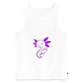 Axolotl Violet Violet Bien-être animal Amphibiens - Débardeur bio Premium Homme - blanc - Devant - AI Model Male 178 light (178cm)