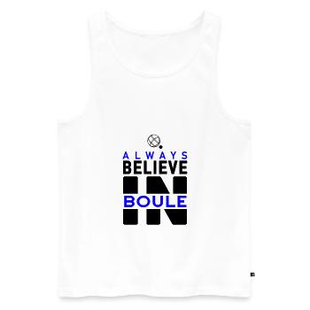 Believe in Boule Boccia Verein Renter Sport - Männer Premium Bio Tank Top - Weiß - Vorne - AI Model Male 178 light (178cm)