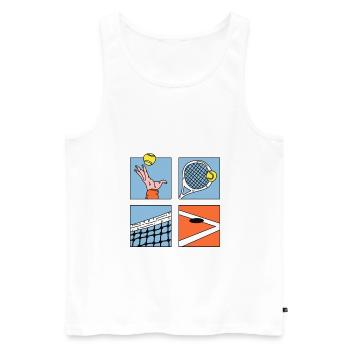 Tennis Player Gift Tennis Racket Drawing - Men's Premium Organic Tank Top - white - Front - AI Model Male 178 light (178cm)