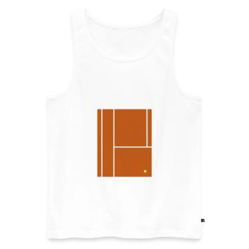Tennisplatz Minimalist Design Tennisspieler - Männer Premium Bio Tank Top - Weiß - Vorne - AI Model Male 178 light (178cm)