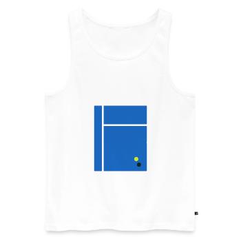 Tennis Illustration 2D Minimalism Tennisplatz - Männer Premium Bio Tank Top - Weiß - Vorne - AI Model Male 178 light (178cm)