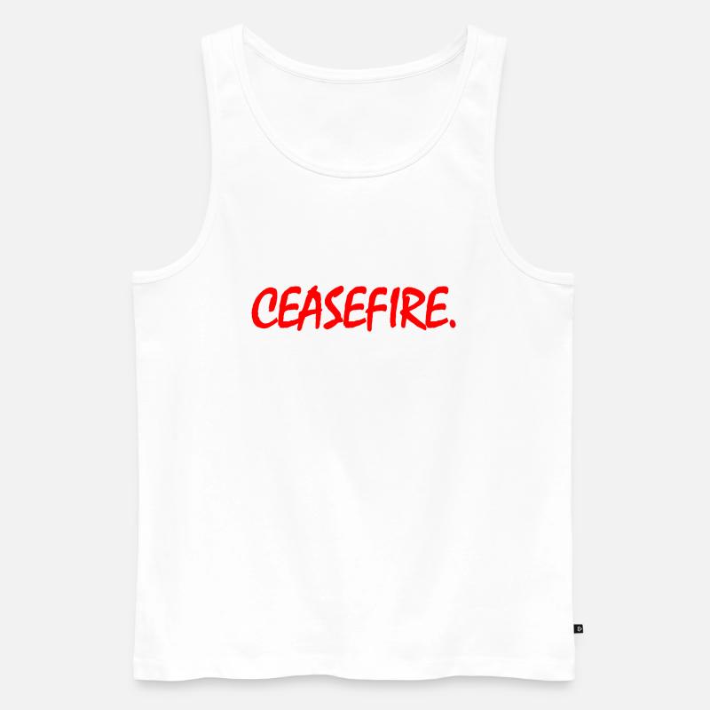Ceasefire now - Männer Premium Bio Tank Top - Weiß