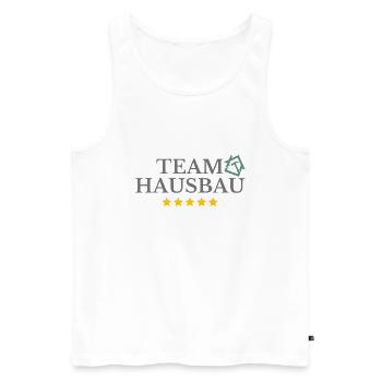 Team Hausbau - Männer Premium Bio Tank Top - Weiß - Vorne - AI Model Male 178 light (178cm)