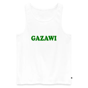 Gazawi gaza - Men's Premium Organic Tank Top - white - Front - AI Model Male 178 light (178cm)