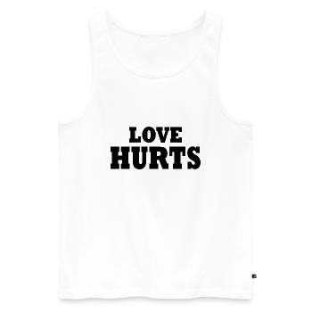 Love hurts - Men's Premium Organic Tank Top - white - Front - Michal (187cm)