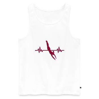 Heartbeat Swimmer - Diver Water Sports Athlete - Men's Premium Organic Tank Top - white - Front - Michal (187cm)