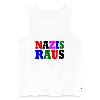 Nazis raus - Männer Premium Bio Tank Top - Weiß - Vorne - Michal (187cm)