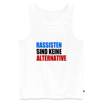 rassisten sind keine alternative - Männer Premium Bio Tank Top - Weiß - Vorne - AI Model Male 178 light (178cm)