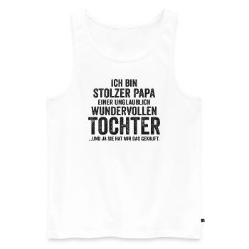 Dad Father Father's Day Daughter - Men's Premium Organic Tank Top - white - Front - Michal (187cm)