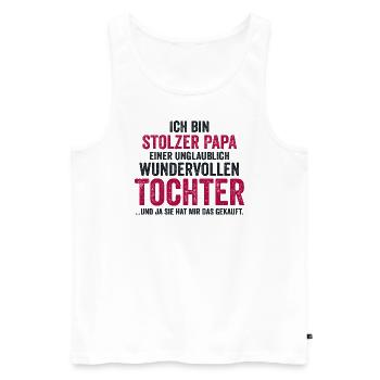 Dad Father Father's Day Daughter - Men's Premium Organic Tank Top - white - Front - Michal (187cm)