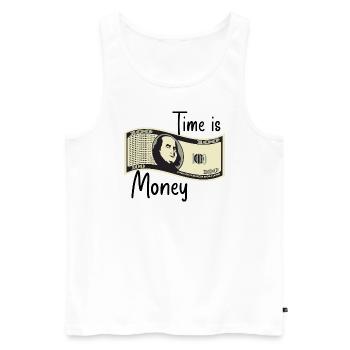 Zeit ist Geld - Männer Premium Bio Tank Top - Weiß - Vorne - Michal (187cm)