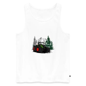 Tracteur - Tracteur - Agriculteur - Agriculteur - Débardeur bio Premium Homme - blanc - Devant - Michal (187cm)
