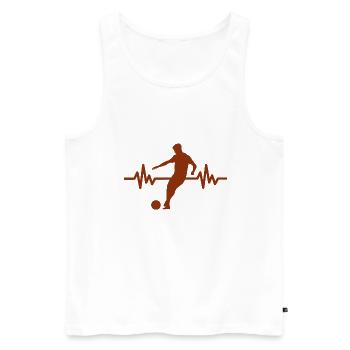 Herzschlag - Soccer / Sportverein Kicker Fußball - Männer Premium Bio Tank Top - Weiß - Vorne - Michal (187cm)