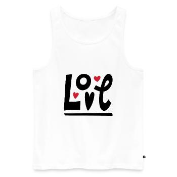 Liebe - Männer Premium Bio Tank Top - Weiß - Vorne - Michal (187cm)