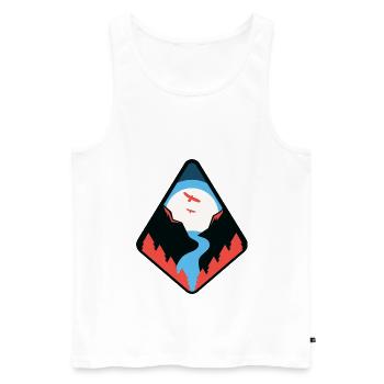 Trail in the sunset | Nature hiking - Men's Premium Organic Tank Top - white - Front - AI Model Male 178 light (178cm)