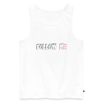 Follow me - Men's Premium Organic Tank Top - white - Front - Michal (187cm)