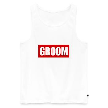 Groom - Débardeur bio Premium Homme - blanc - Devant - AI Model Male 178 light (178cm)