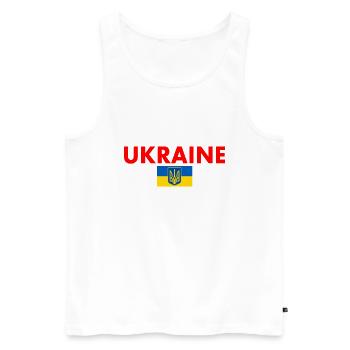 Ukraine - Männer Premium Bio Tank Top - Weiß - Vorne - AI Model Male 178 light (178cm)
