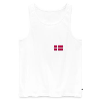 Drapeau du Danemark Drapeau du Danemark Danemark Danemark - Débardeur bio Premium Homme - blanc - Devant - AI Model Male 178 light (178cm)