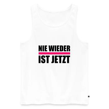 Nie wieder ist jetzt - Männer Premium Bio Tank Top - Weiß - Vorne - Michal (187cm)