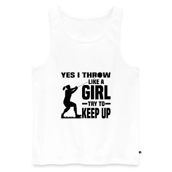 Hammer throw - Men's Premium Organic Tank Top - white - Front - AI Model Male 178 light (178cm)
