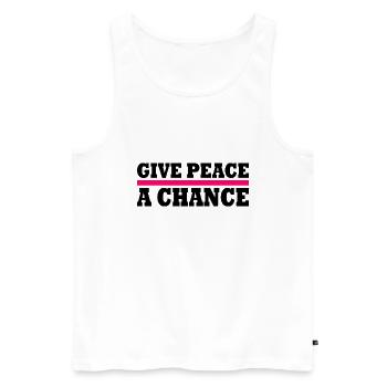 Give peace a chance - Männer Premium Bio Tank Top - Weiß - Vorne - Michal (187cm)