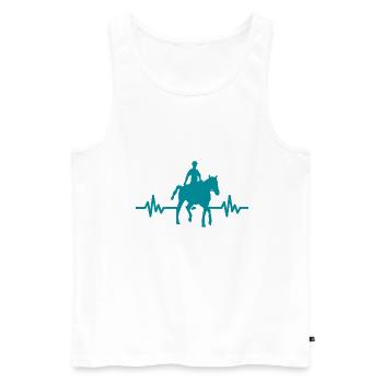 Heartbeat - Étalon Cheval Jument Ross Equestrian - Débardeur bio Premium Homme - blanc - Devant - Michal (187cm)