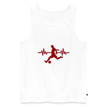 Herzschlag - Soccer / Sportverein Kicker Fußball - Männer Premium Bio Tank Top - Weiß - Vorne - Michal (187cm)
