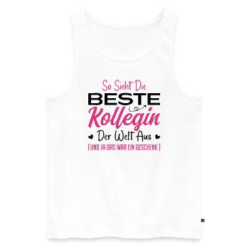Work colleague Gift idea Best colleague - Men's Premium Organic Tank Top - white - Front - AI Model Male 178 light (178cm)