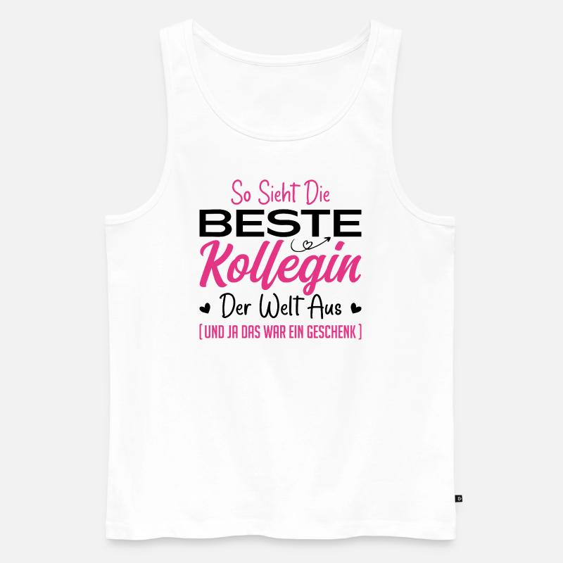 Arbeitskollegin Geschenkidee Beste Kollegin - Männer Premium Bio Tank Top - Weiß