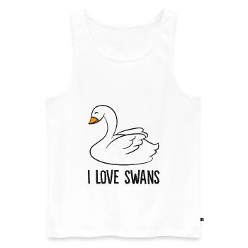 Cute Swan Drawing I Love Swans Kids Love Swans - Débardeur bio Premium Homme - blanc - Devant - Michal (187cm)