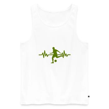 Herzschlag - Soccer / Sportverein Kicker Fußball - Männer Premium Bio Tank Top - Weiß - Vorne - Michal (187cm)
