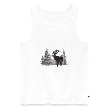 Hart - deer - antlers - hunting - Men's Premium Organic Tank Top - white - Front - AI Model Male 178 light (178cm)
