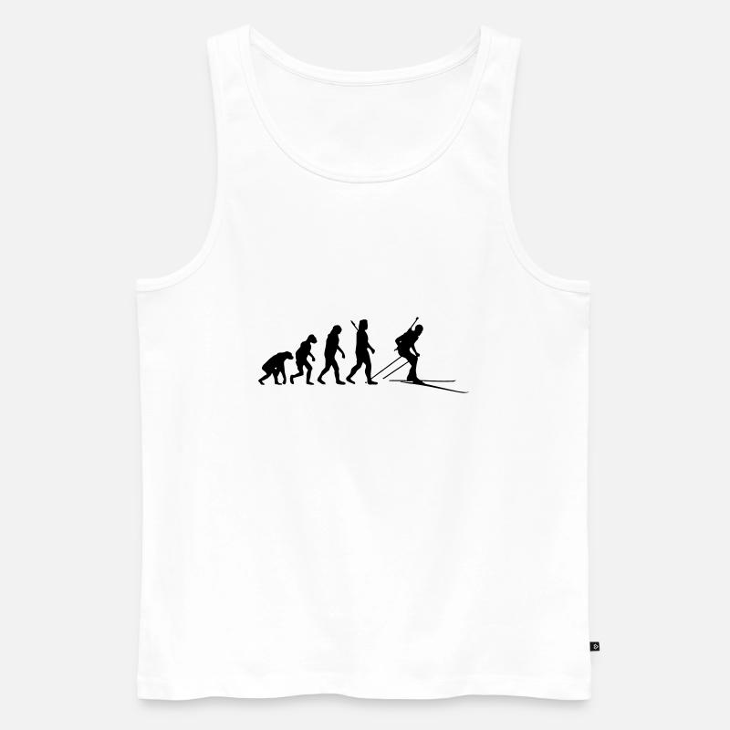 Evolution Biathlon - Biathlete - Men's Premium Organic Tank Top - white