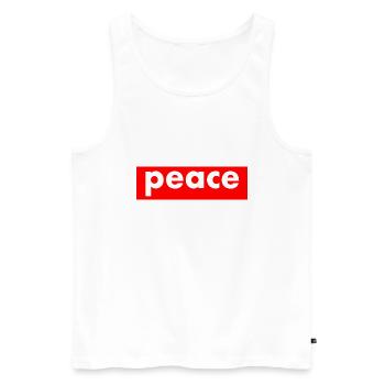 Peace - Men's Premium Organic Tank Top - white - Front - AI Model Male 178 light (178cm)