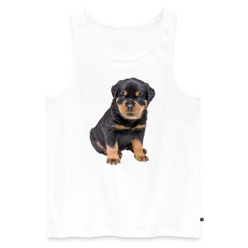 Rottweiler CHIOT CHIEN CADEAUX T-SHIRT - Débardeur bio Premium Homme - blanc - Devant - Michal (187cm)