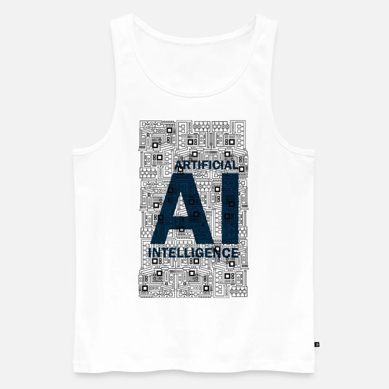 AI - Artificial intelligence - KI - Männer Premium Bio Tank Top - Weiß