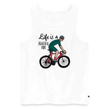 Riding Bike - Männer Premium Bio Tank Top - Weiß - Vorne - Michal (187cm)