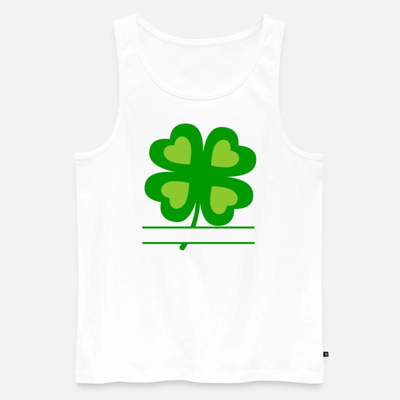 Kleeblatt mit Textfeld - Männer Premium Bio Tank Top - Weiß