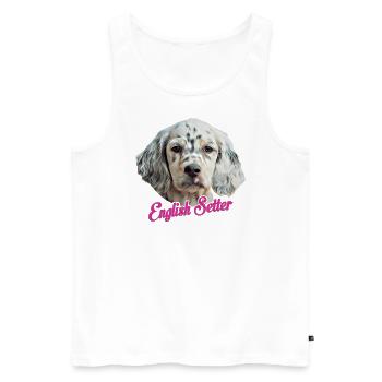 English setter - Men's Premium Organic Tank Top - white - Front - Michal (187cm)