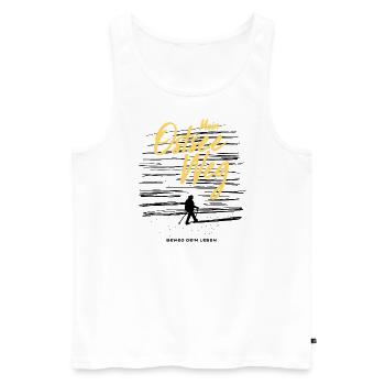 Moin Ostseeweg Gold - Männer Premium Bio Tank Top - Weiß - Vorne - Michal (187cm)