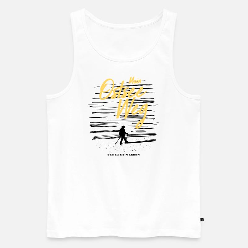Moin Ostseeweg Gold - Männer Premium Bio Tank Top - Weiß