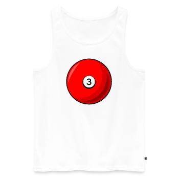 Boule de billard 3 rouge Billard trois - Débardeur bio Premium Homme - blanc - Devant - Michal (187cm)