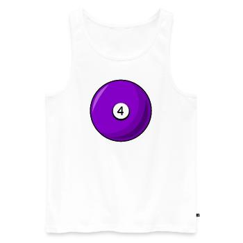 Boule de billard 4 violet Billard quatre - Débardeur bio Premium Homme - blanc - Devant - Michal (187cm)