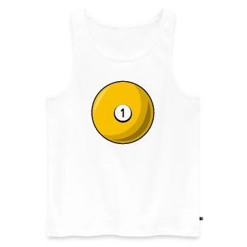 Billardkugel 1 gelb Billard eins - Männer Premium Bio Tank Top - Weiß - Vorne - AI Model Male 178 light (178cm)