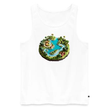 Island resort - Men's Premium Organic Tank Top - white - Front - AI Model Male 178 light (178cm)